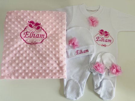 Ballerina pyjama set roze gepersonaliseerd